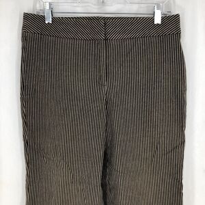 I.E. Brown Striped Flat Front Cropped Pants 10 (32x23)